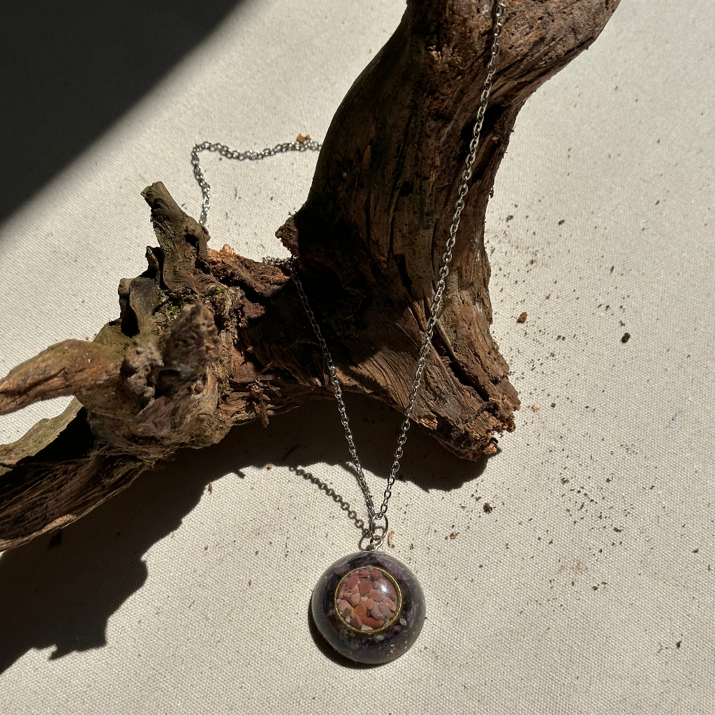 Zawieszka - Orgonit Mokait + Ametyst