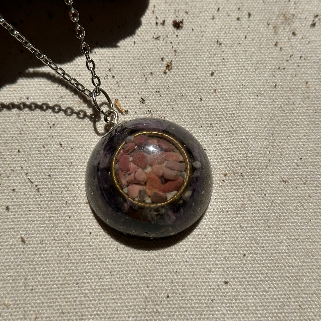 Zawieszka - Orgonit Mokait + Ametyst - obrazek 2